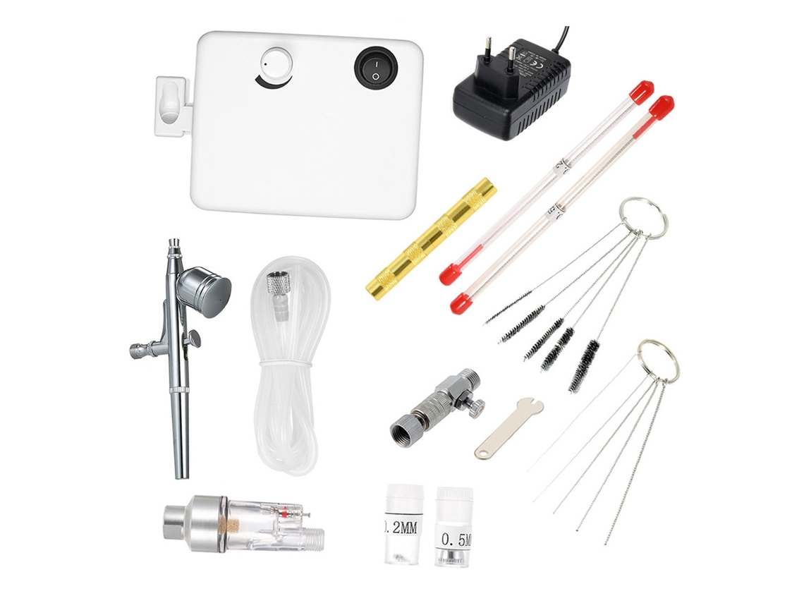 Kit De Pincel Neumático Con Minicompresor Para Arte, Pintura, Tatuajes, Decoración De Uñas Y Diseño De Pasteles.
