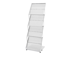 Portafolletos plegable de 4 niveles, estilo rejilla, color blanco, OEM