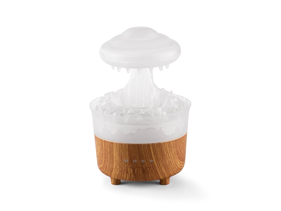Humidificador y difusor de aroma Raindrop con temporizador y luces de siete colores Cuich (blanco)