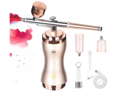 Kit de aerógrafo inalámbrico Yizhood Jz04 de 36 psi con maquillaje dorado champán