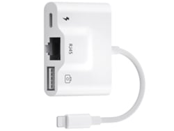 Adaptador De Rede Usb Ethernet 3 Em 1 Rj45 Hdmi 1218-y8 Branco*
