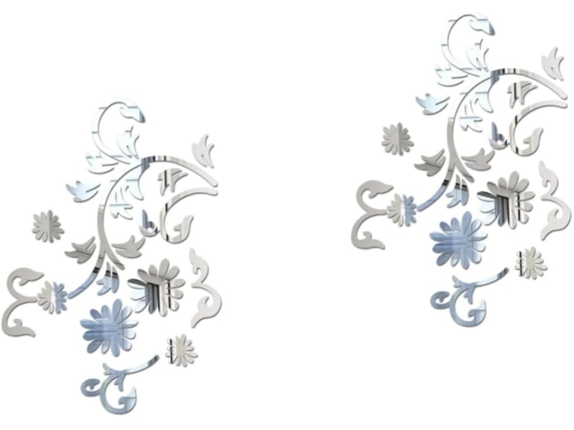 Juego De 2 Pegatinas Reflectantes De Acrílico Para Pared, Ideales Para Decoración.