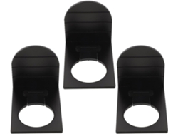 Juego De 3 Soportes De Pared De Aluminio Espacial Negro Con Soporte Ajustable Para Champú Y Líquidos.