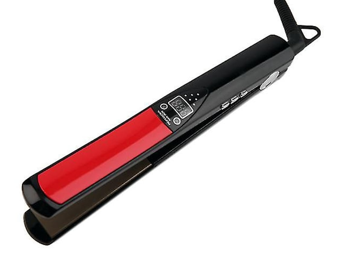 Pinza de pelo liso de doble uso Impermeable y calentamiento rápido Apagado automático Pantalla digital LED negro YEMAESRE