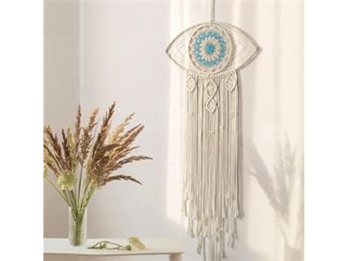 Atrapasueños bohemio, colgante de pared de macramé hecho a mano para decoración de interiores y exteriores, tejido meticulosamente a mano por artesanos cualificados.