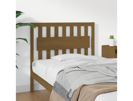 MAISON EXCLUSIVE - Cabecero de cama madera maciza pino marrón miel 105,5x4x100 cm