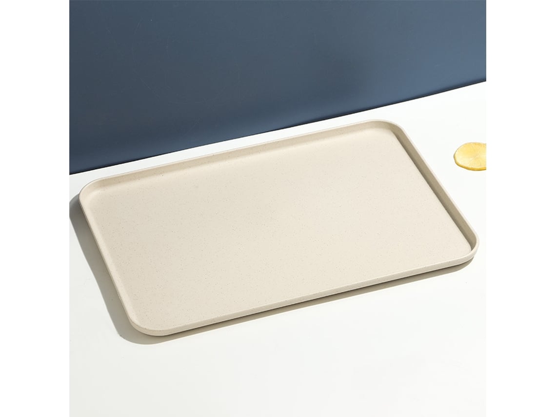 (beige L) Bandeja Rectangular De Plástico Para Uso En Restauración Y Hogar, Para Contener Té Y Vasos.