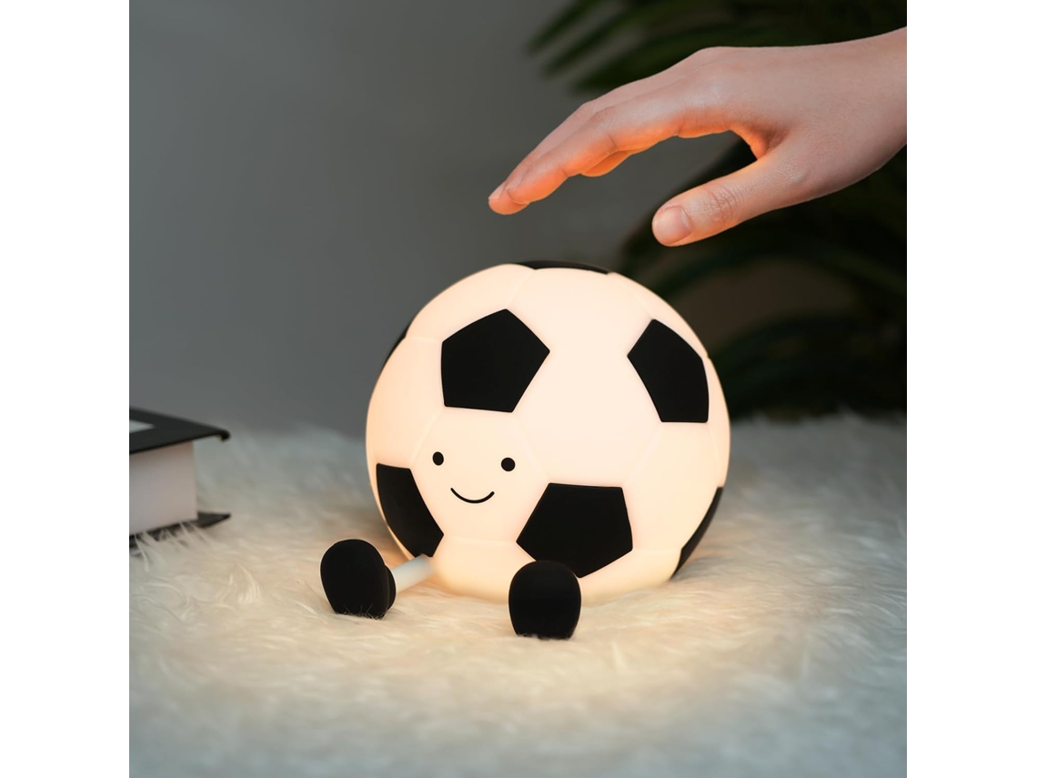 Luz Nocturna Con Forma De Balón De Fútbol De Silicona, Recargable Por Usb.