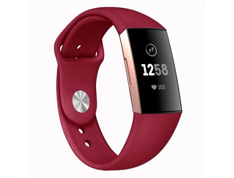 Correa Deportiva Simple de Silicona para Fitbit Charge3 / Charge4 CO-PHÉNIX ALCA18 Código Rojo S
