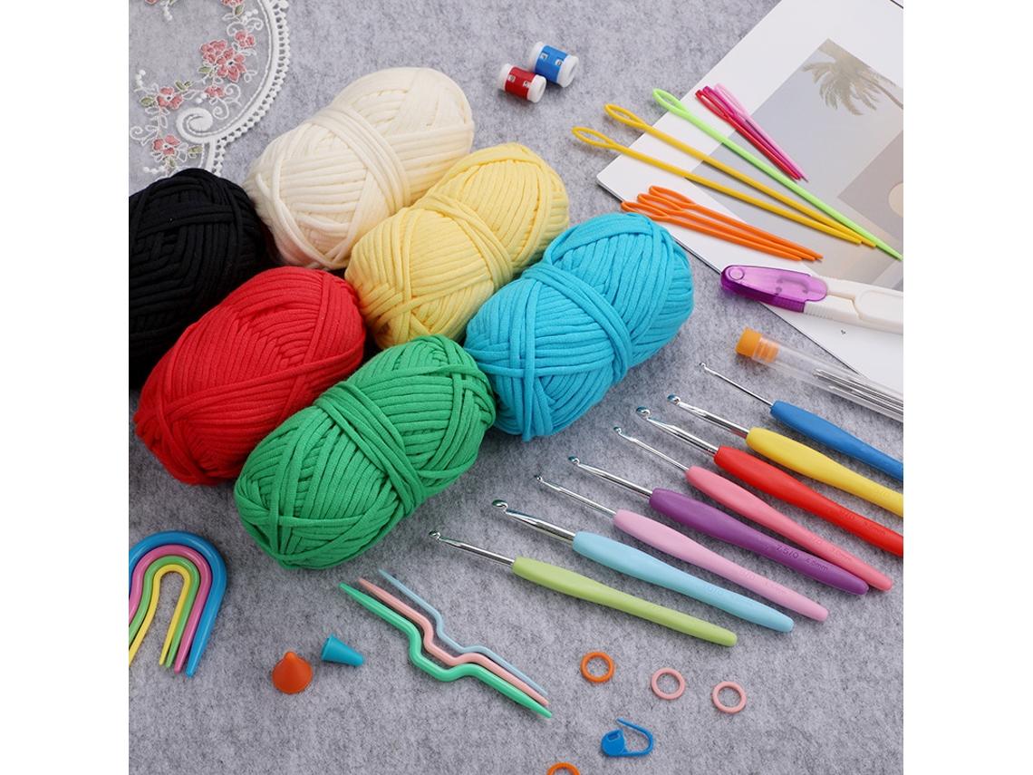 Kit De Tricô De Crochê Diy Conjunto De Ferramentas De Tricô Portátil Para Iniciantes Em Crochê 