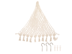 Ats-hamaca De Peluches Tejida A Mano Estilo Bohemio Con Cuerda De Algodón Para Almacenamiento De Juguetes 47.2x47.2x49.2in