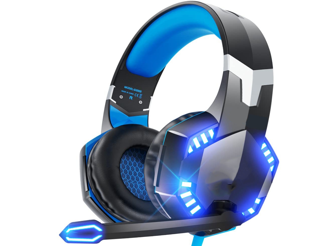 Auriculares inalámbricos para juegos JIAPEI con micrófono, cancelación de ruido, USB, Bluetooth, color blanco.