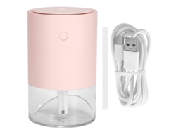 Humidificador de aire Mdug de 350 ml, silencioso, recargable por USB, con luz ambiental (rosa)