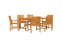 Maison Exclusive - Conjunto De Comedor De Jardín 7 Pcs Marrón