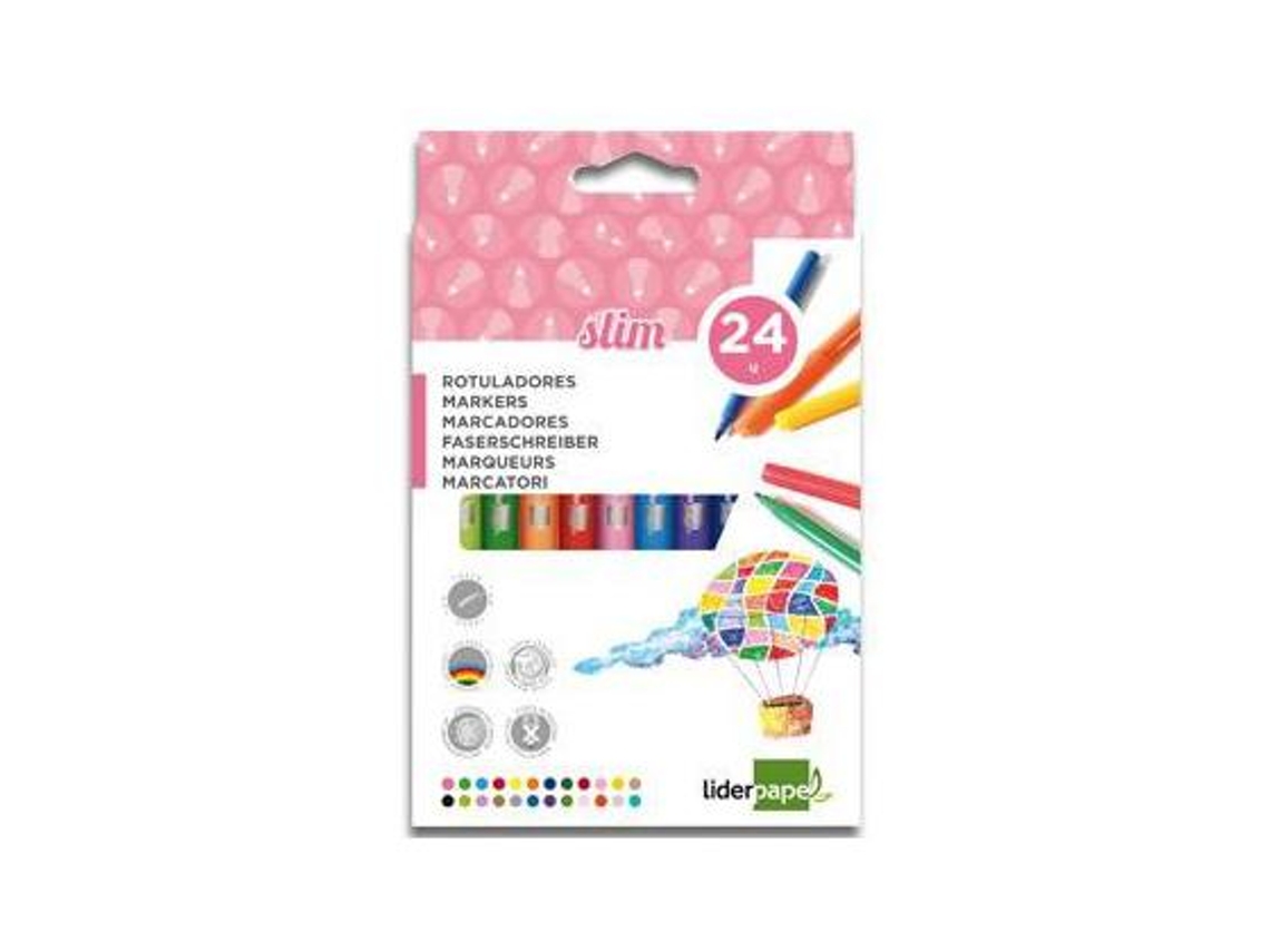 Rotulador Liderpapel Fieltro Caja Fina 24 Colores