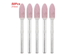 50 Pçs Cabeças De Lixa Cerâmica Em Forma De Bala Para Ferramenta Rotativa (3*5mm)