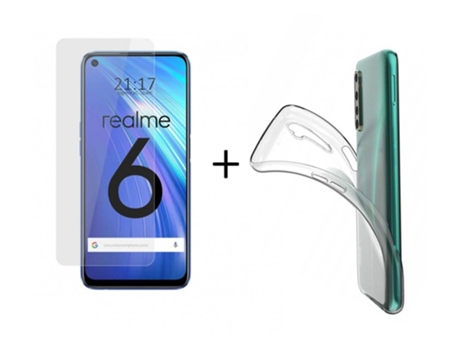 Carcasa + Protector de Pantalla Realme 6 TUMUNDOSMARTPHONE Pack Transparente