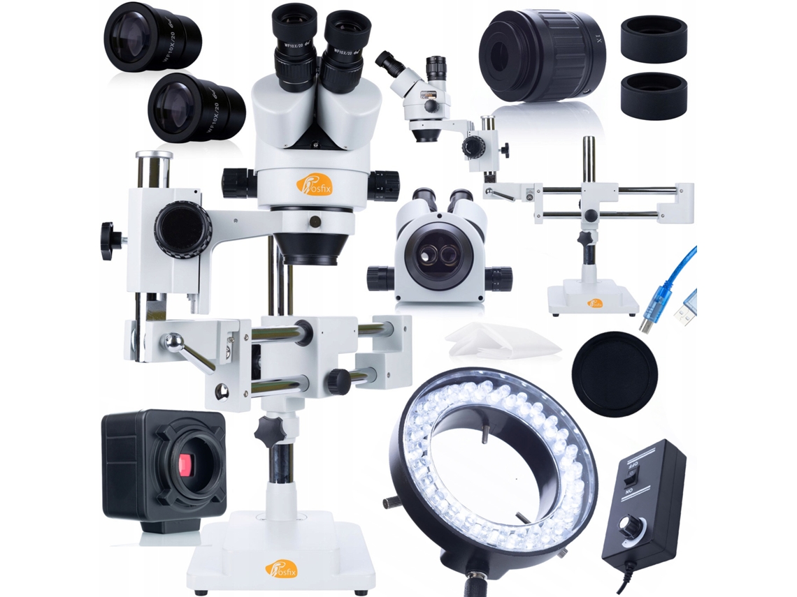 Microscopio trinocular Jupiter Pro MSJP-T-SDMS1 – Zoom de 7x a 45x | LED de 56x | Investigación profesional