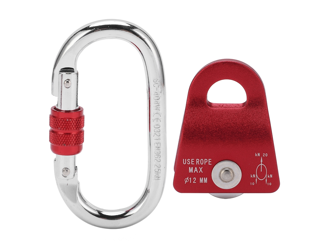 Polea lateral de aluminio para escalada de montaña - Roja