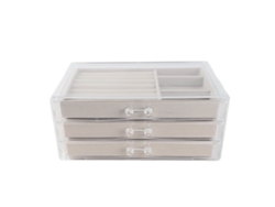 Organizador De Joyas De Acrílico Transparente Con Cajón Y Compartimentos Para Guardar Pendientes Y Collares.