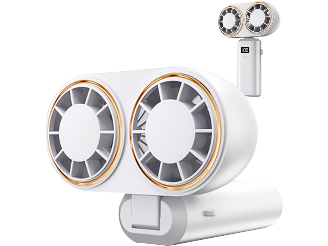 Bolsillo De Ventilación À Nevera Personal Duall Head De 5 Velocidades Y Pantalla Usb Para Camping Y Deporte Vía