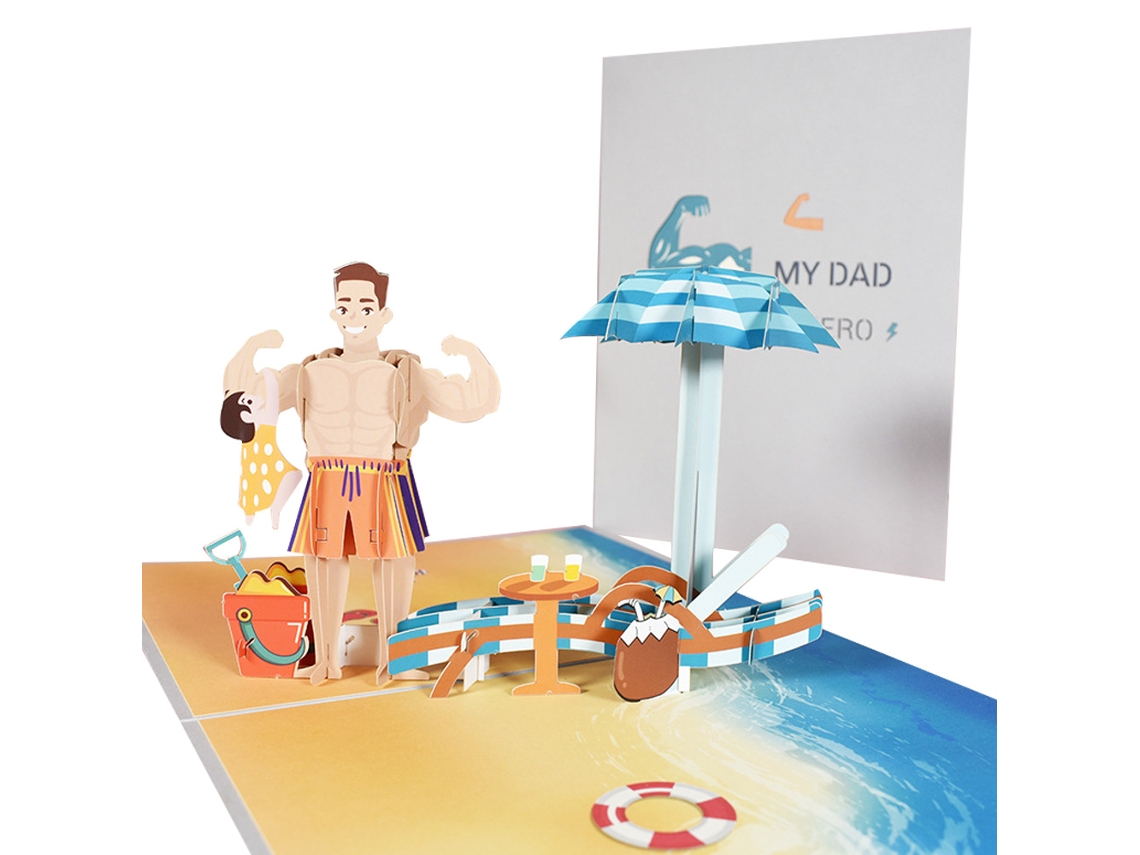 Tarjeta 3D para el día del padre, hijo y esposa, cumpleaños y aniversario NEVEANCE