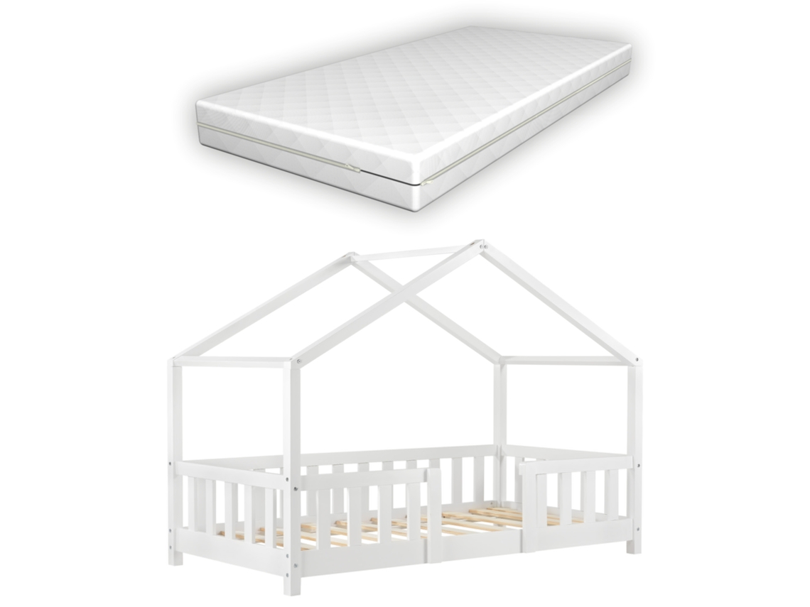 Estructura de Cama Infantil [EN.CASA] (Blanco - Madera - 80x160 cm)