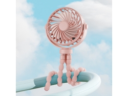 Ventilador De Cochecito Eifson Con Brazos Flexibles, 360°, Recargablerosa