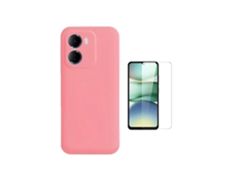 Kit De Cristal Templado Clearglass Funda De Silicona Líquida Phonecare Para Xiaomi Redmi 15a 5g - Rosa