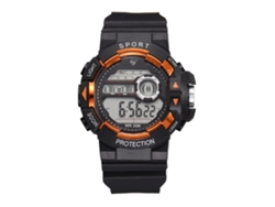 Reloj Deportivo Electrónico Para Hombre, Estilo Estudiantil, Resistente Al Agua Hasta 30 M, De Caucho Naranja.