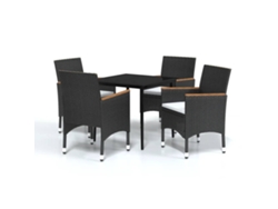 Maison Exclusive - Juego De Comedor De Jardín 5 Piezas Con Cojines Negro
