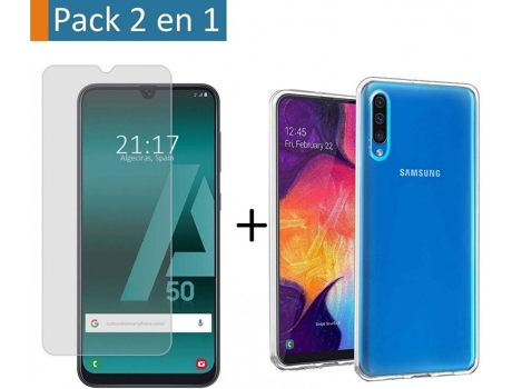 Carcasa + Protector de Pantalla Samsung Galaxy A50 / A50s TUMUNDOSMARTPHONE Gel Transparente Transparente