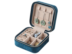 Caja de joyas de viaje de terciopelo con espejo, regalo para niñas Kofihety