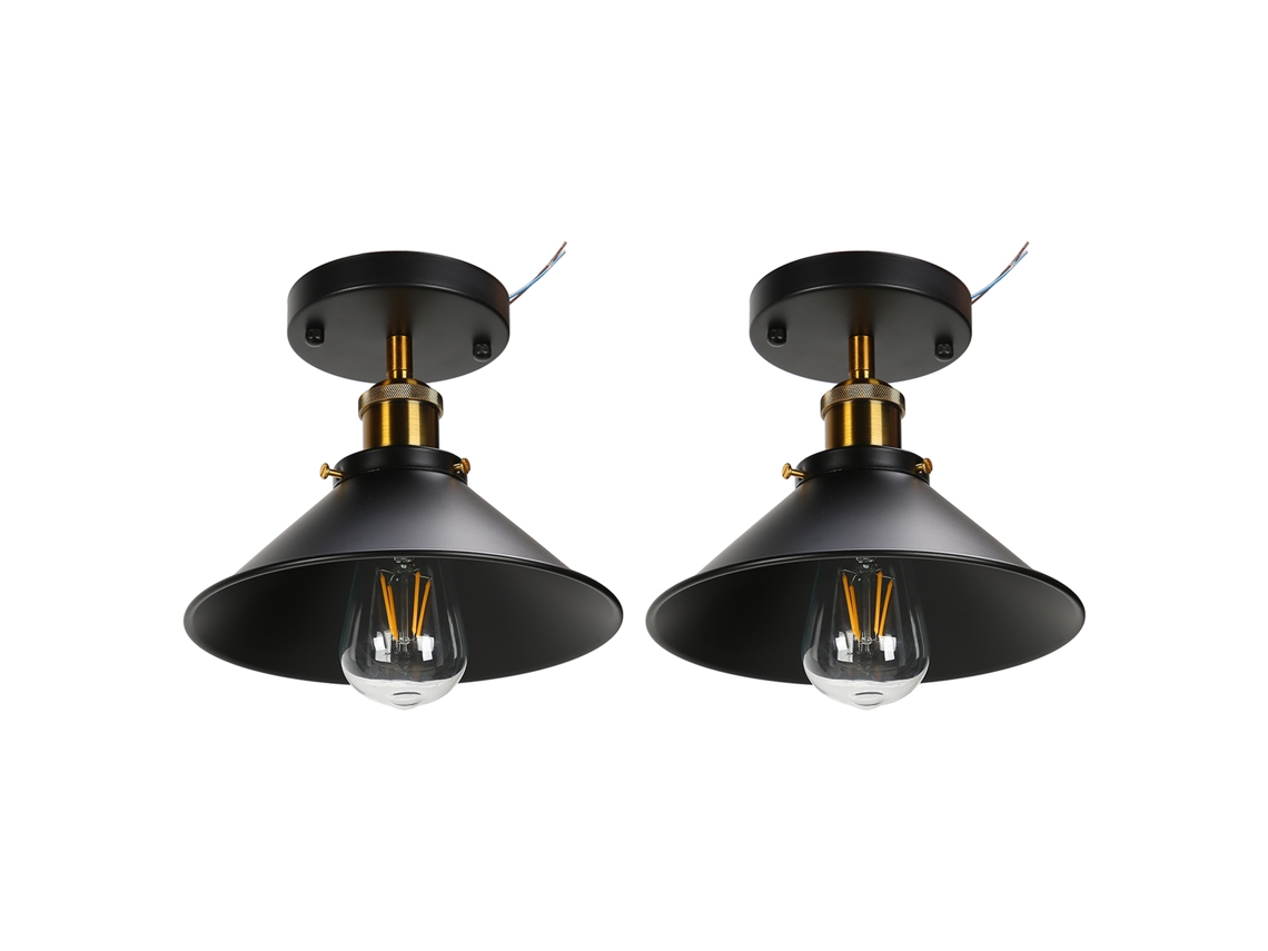 Lámpara de techo industrial de hierro forjado negro, casquillo E27, modelo 2026, para cocina o pasillo, 85-240 V.