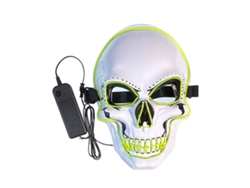2026-máscara Facial De Calavera Led Con 3 Modos De Luz, Brillo Fluorescente Verde Para Halloween Y Disfraces