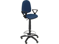 Silla de Escritorio Alta PIQUERAS Y CRESPO Ayna Azul Marino con ruedas de parqué (Brazos fijos - Tejido - Ruedas Parquet)