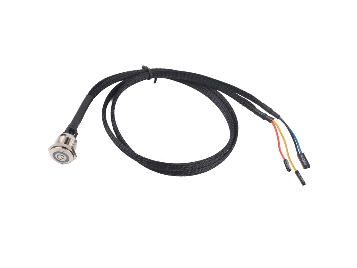 Cable De Conmutación Del Host De La Computadora De Escritorio Metal Led Botón De Encendido Azul