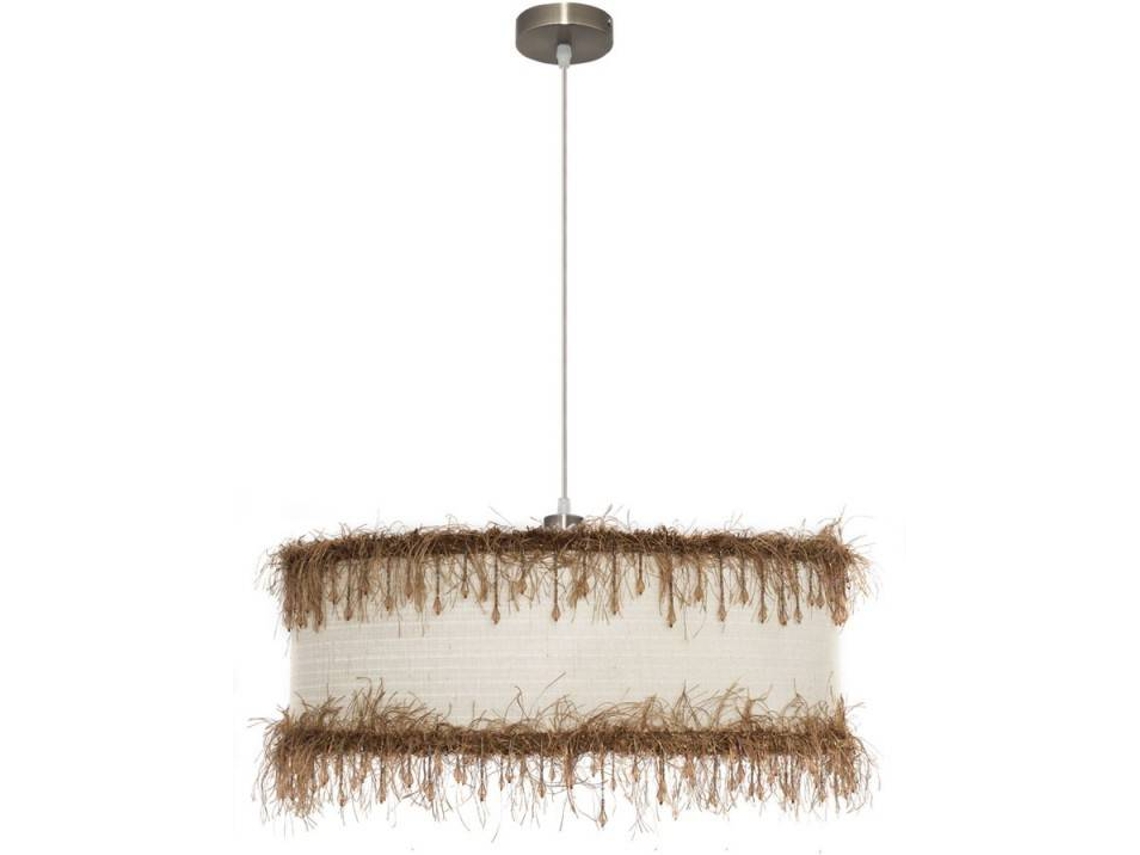 Lámpara de Techo FABRILAMP Hilos (Beige - E27 - Máx. 60W - Metal - Tela)