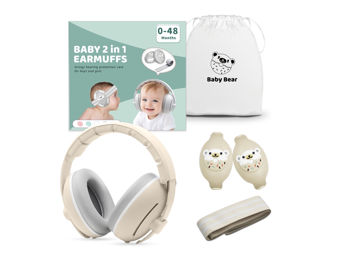 Orejeras 2 En 1 Con Cancelación De Ruido Para Bebés De 0 A 48 Meses, Aislamiento De 25 Db, Ajustables, Ideales Para Descansar Y Viajar, Perf