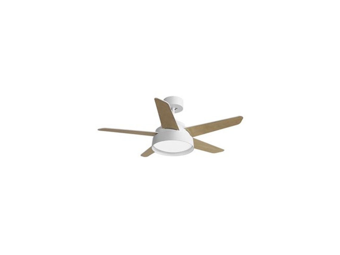 Ventilador 25w Dc Blanco Lebeche 5 Aspas Rev. Blanca/haya 6 velocidades 3000-4000-6000k 132d Remoto,memoria Y Temporizador FABRILAMP