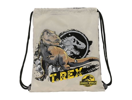 Bolsa Mochila con Cuerdas JURASSIC WORLD Warning Gris 35 x 40 x 1 cm