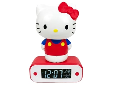 BIGBEN Hello Kitty Luz nocturna inalámbrica con reloj despertador digital multicolor