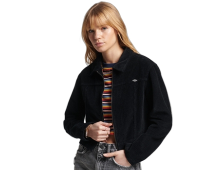 Abrigo para Mujer SUPERDRY (XL - Algodón - Negro)
