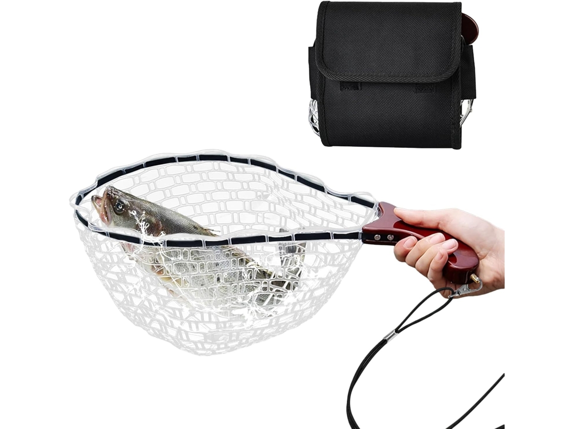 Caña de pescar plegable pequeña con mango ergonómico para guardar capturas vivas en piscinas, playas, etc. Gokoco