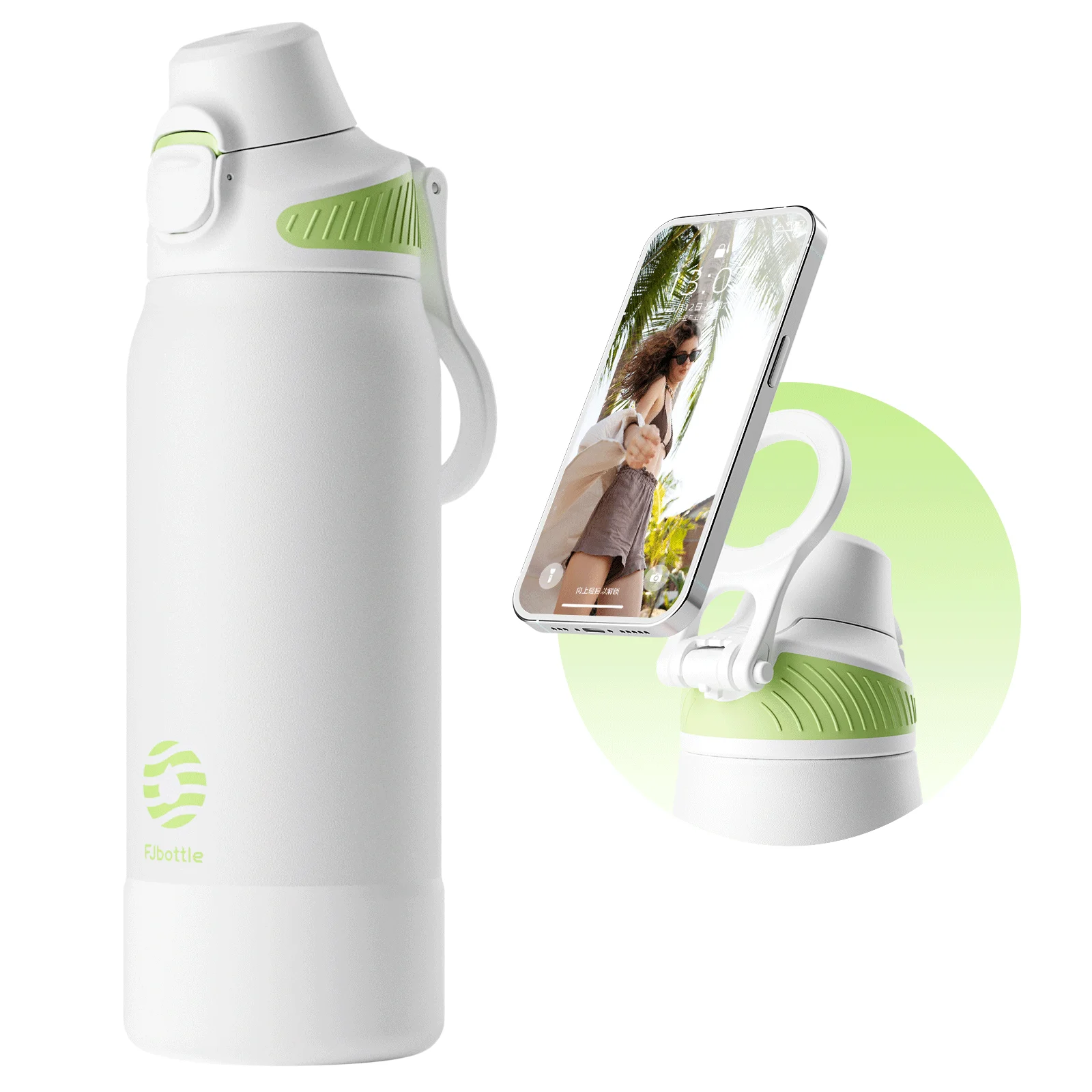 (blanco, 600 Ml) Botella De Agua Magnética Con Aislamiento Térmico, A Prueba De Fugas, Portátil, Ideal Para Deportes, Viajes Y Acampada.