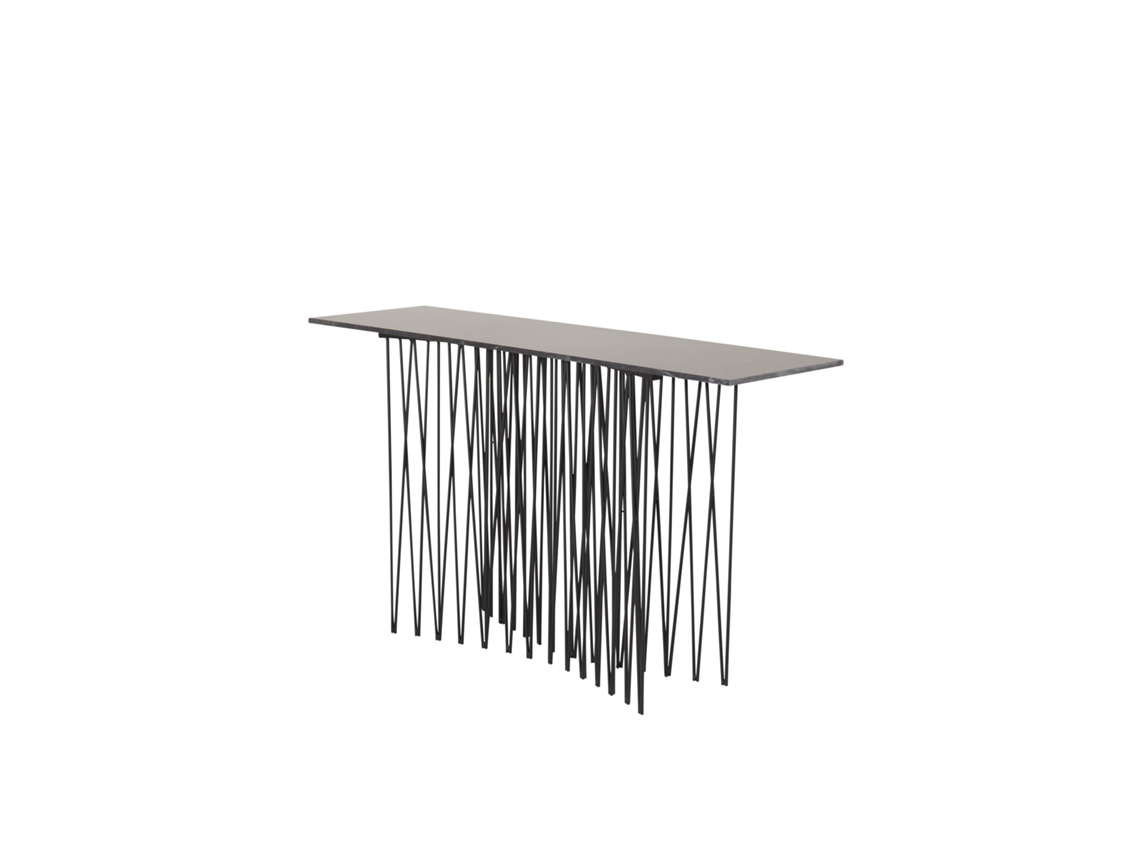 Mesa Auxiliar FURNLUX Stone (Negro, Madera Contrachapada - 37X130X74 Cm)