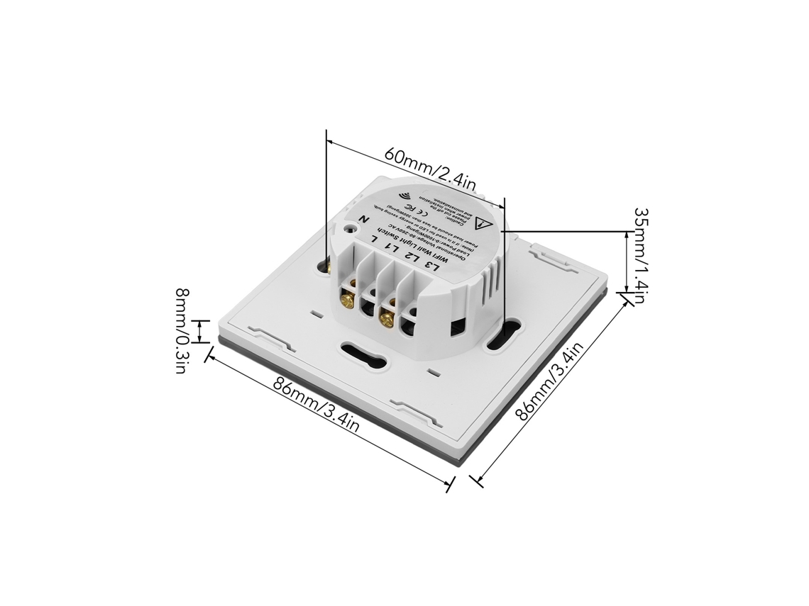 2026dz-interruptor De Luz Inteligente Wifi Rf Con Panel De Cristal Impermeable Control Táctil Y Voz 10a Ac80-260v