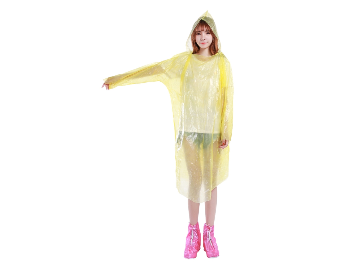 Traje de lluvia desechable e impermeable para adultos, transparente y ligero.