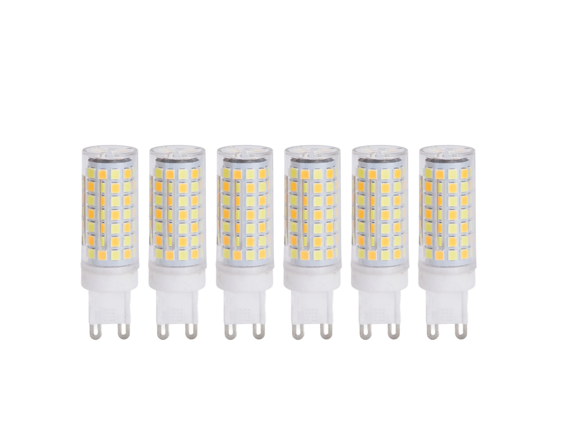 Yncm2026-6pcs Bombilla Led G9 90led 9w 220v Regulable Blanco Cálido Suave Para Lámparas De Techo Pared