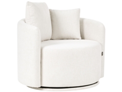 Poltrona Giratória Beliani Ennora De Tecido Branco 88x82x67